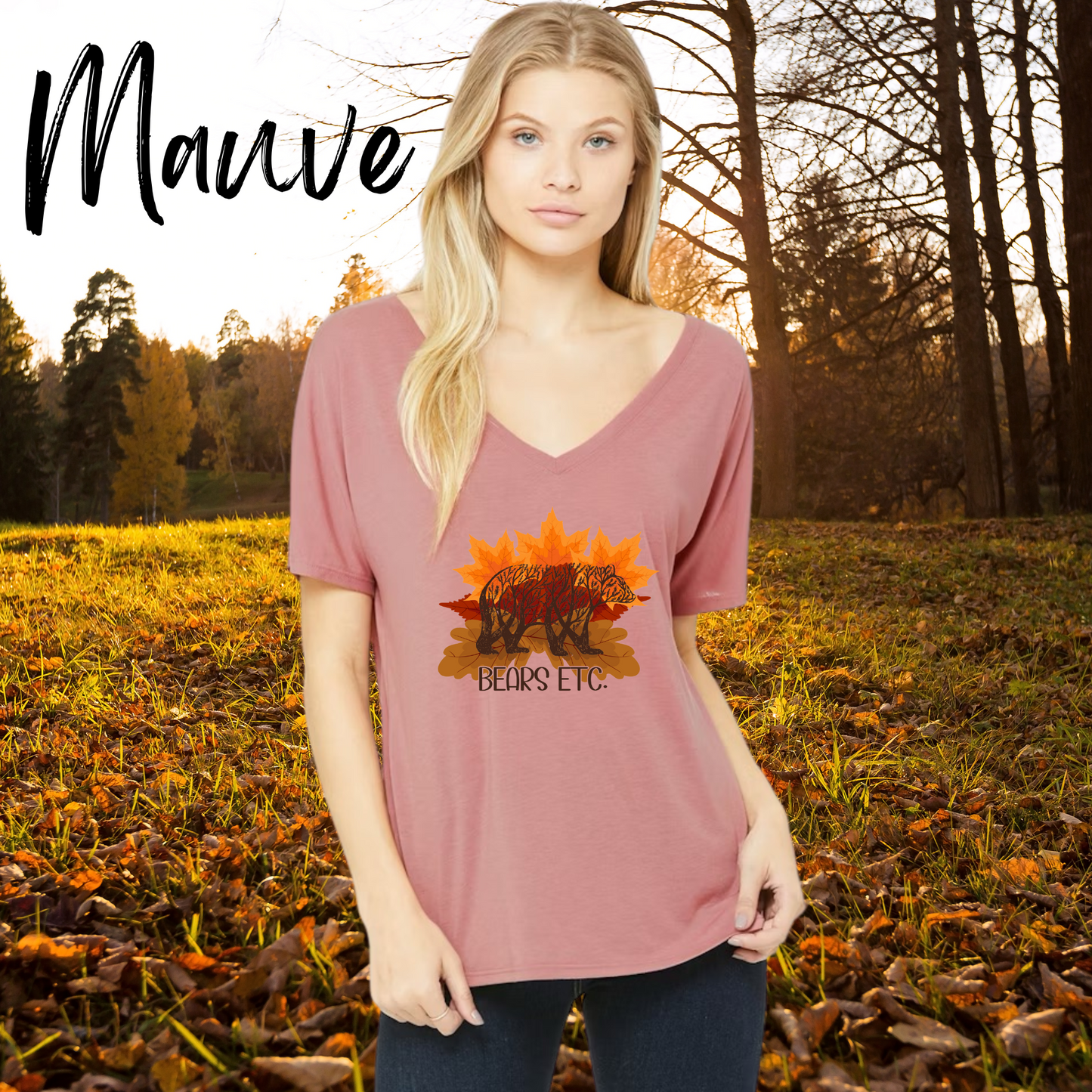 Women’s Slouchy T-shirt Fall Leaves