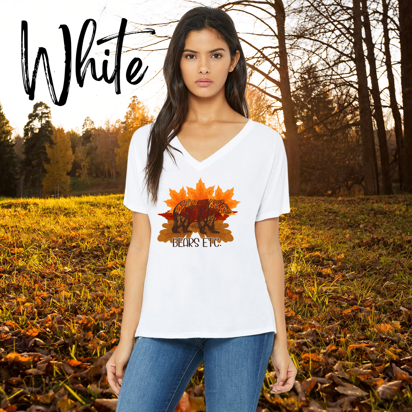 Women’s Slouchy T-shirt Fall Leaves