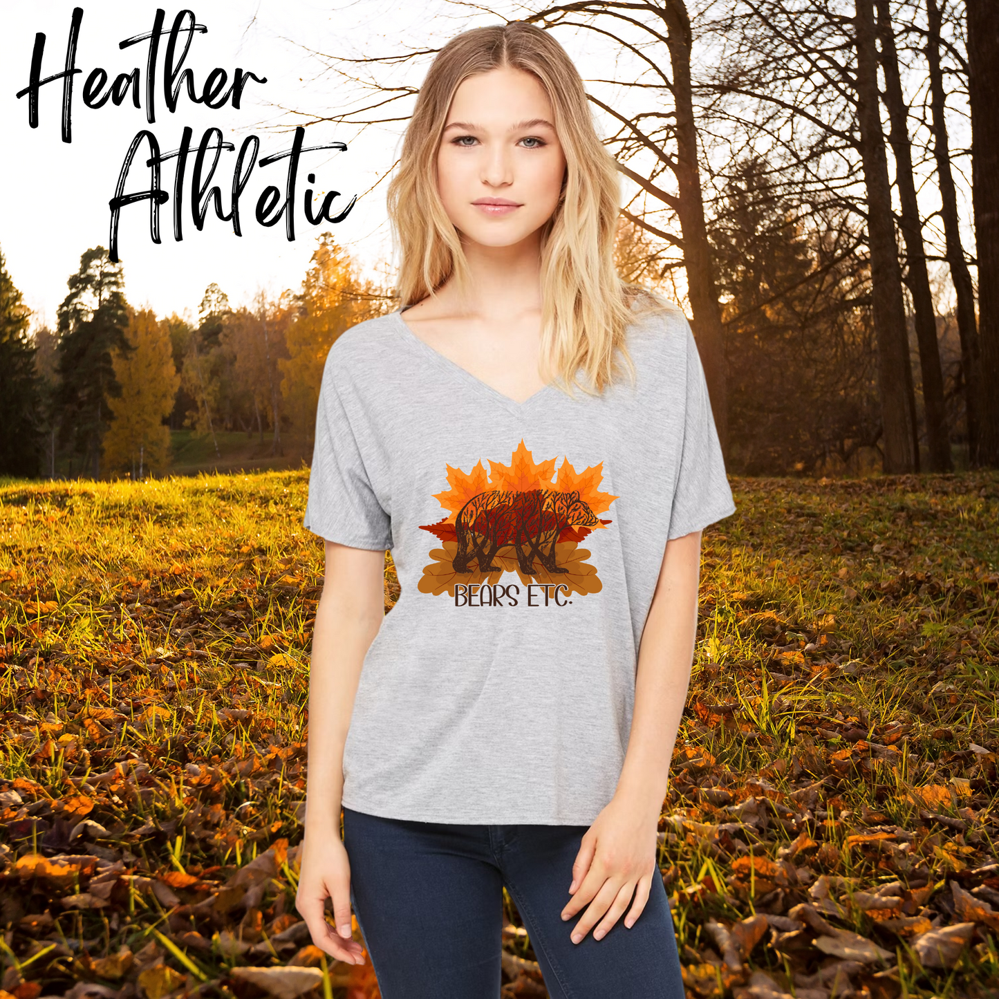 Women’s Slouchy T-shirt Fall Leaves