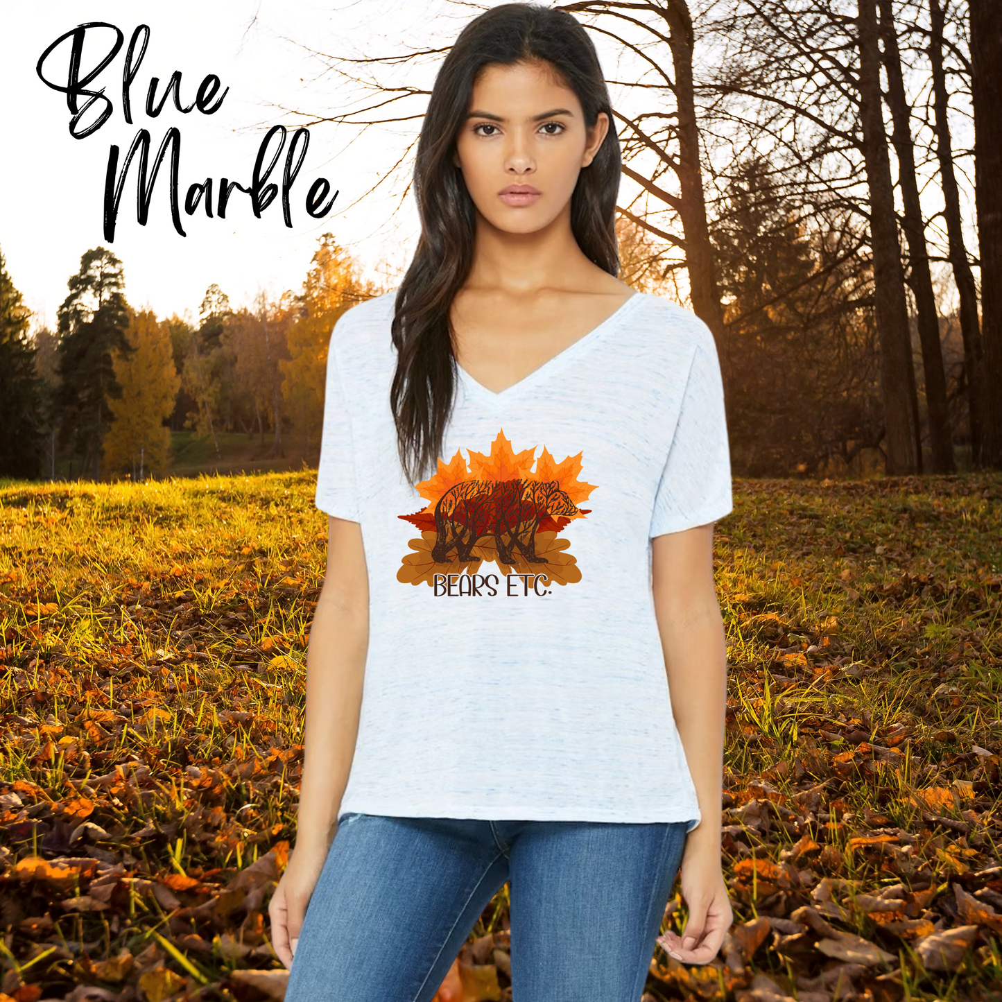 Women’s Slouchy T-shirt Fall Leaves