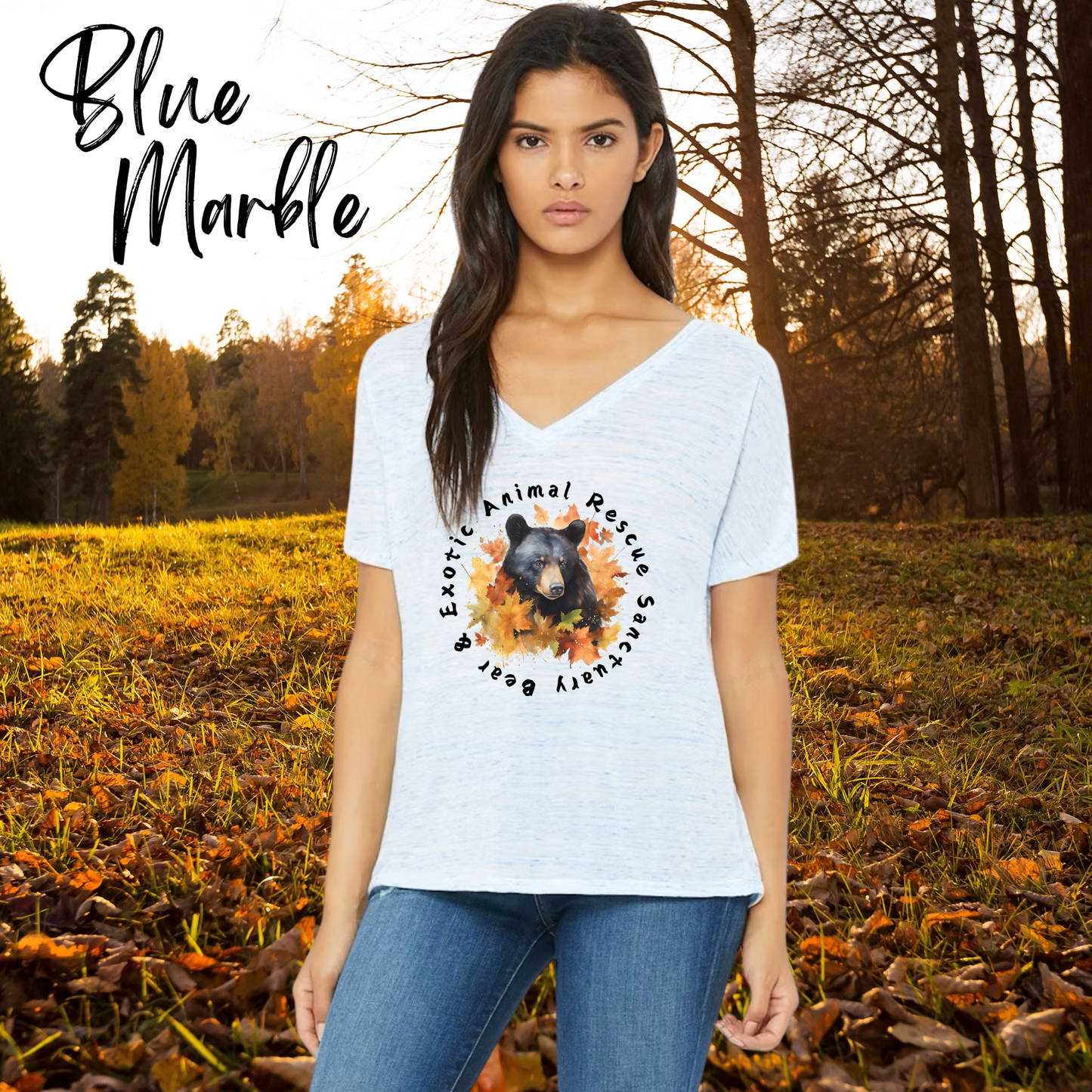 Women’s Slouchy T-shirt in the Leaves