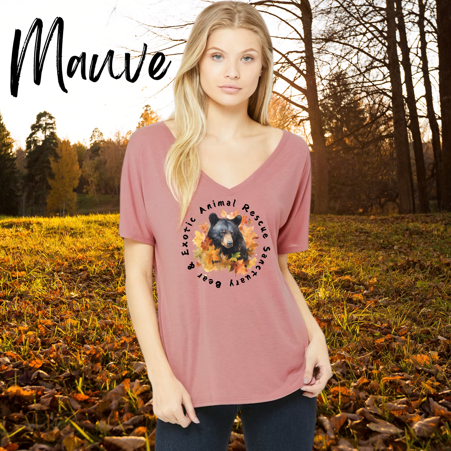 Women’s Slouchy T-shirt in the Leaves