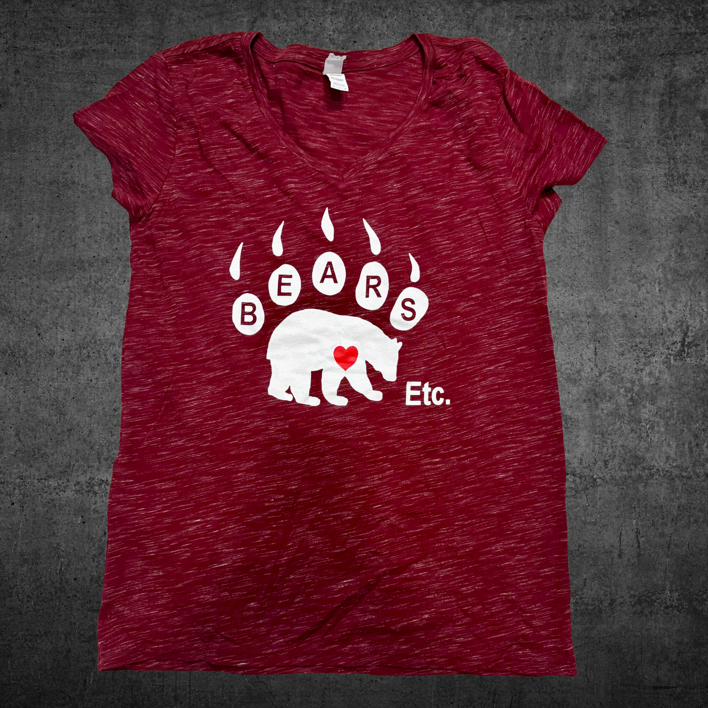 Marbled Women's V-Neck with White Logo