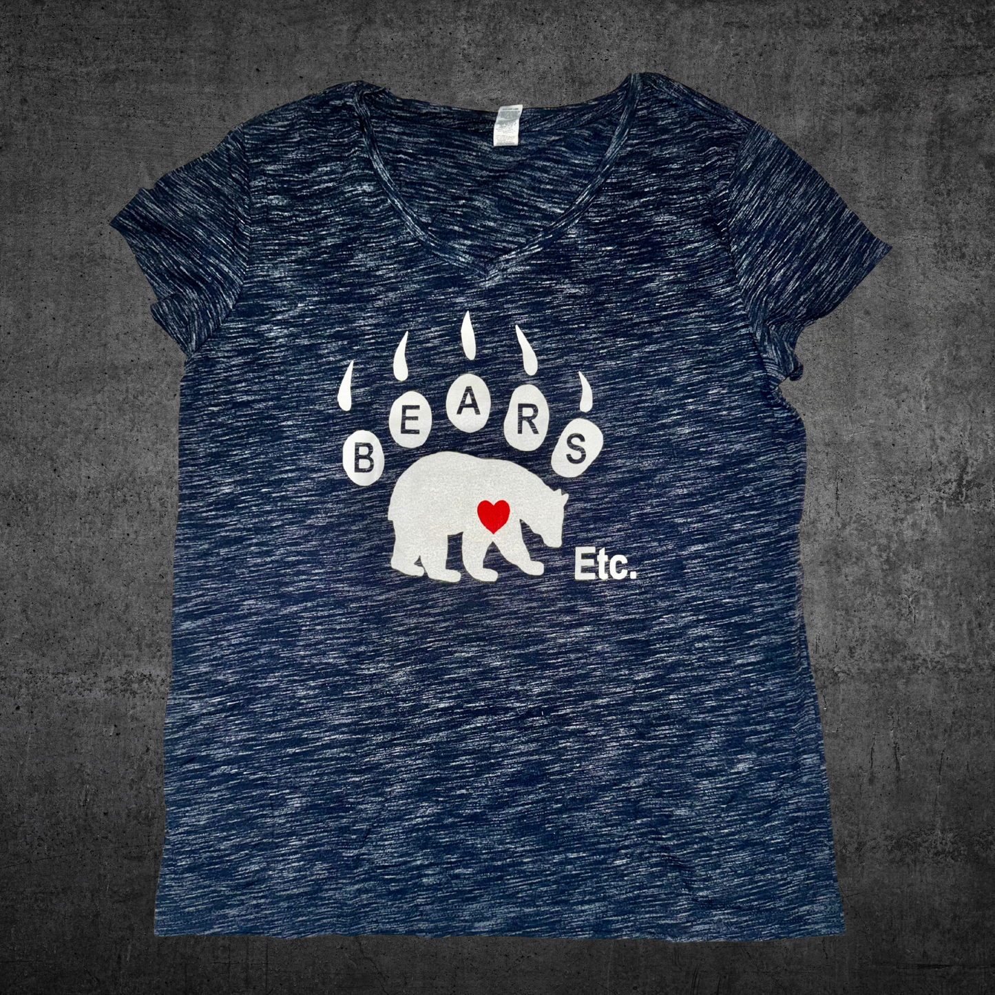 Marbled Women's V-Neck with White Logo