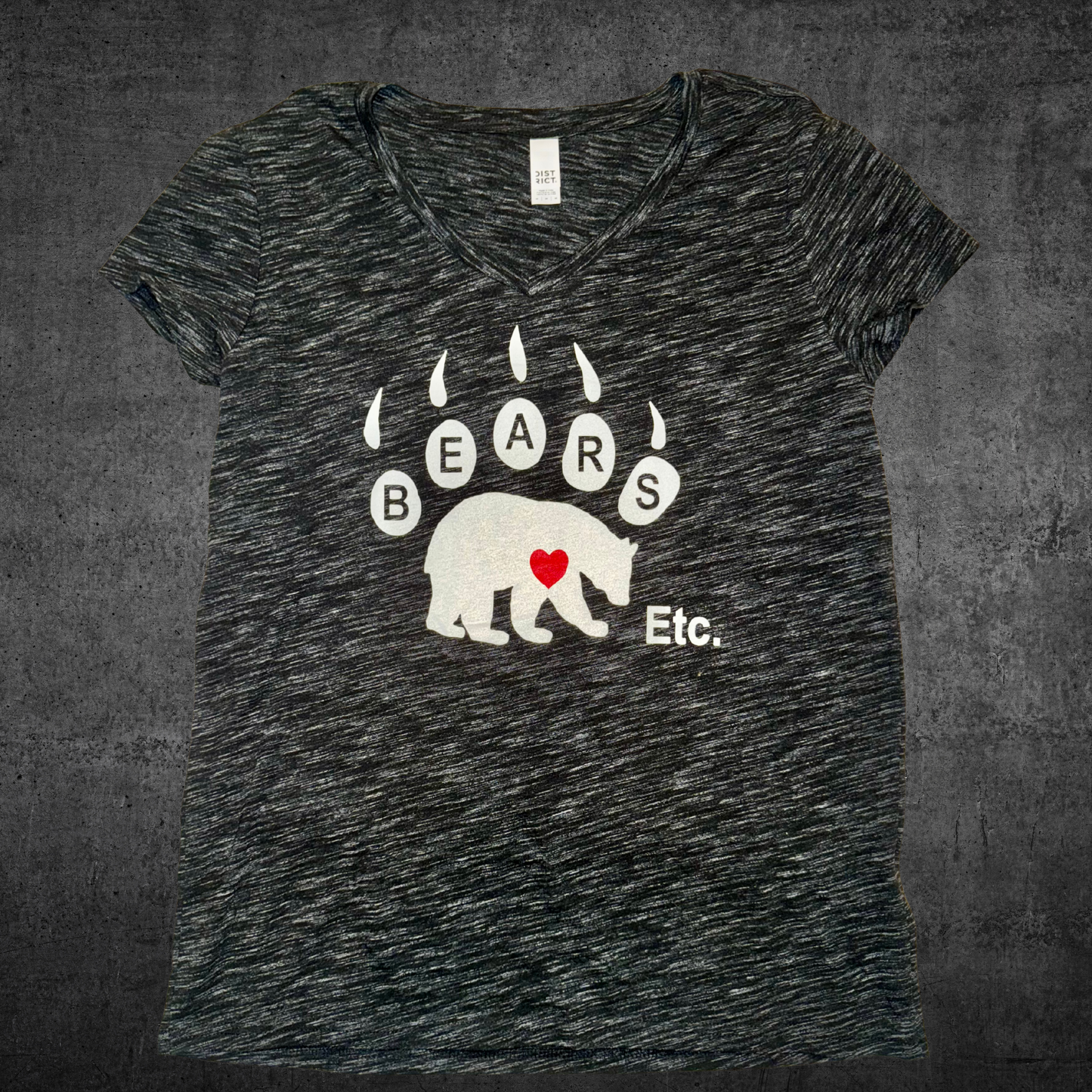 Marbled Women's V-Neck with White Logo